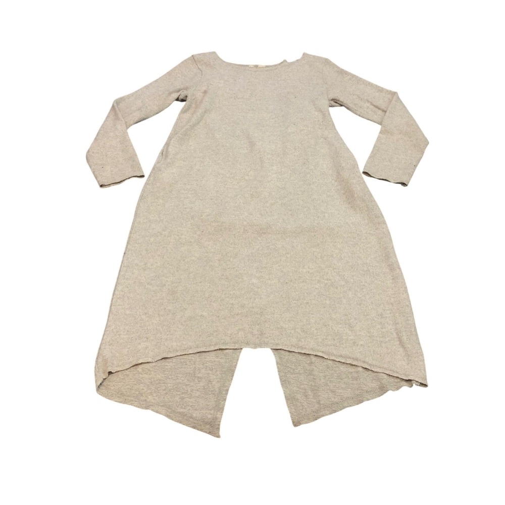 Moth Tunic Top Womens Small Gray Long Sleeve Split Hem Anthropologie Knit
